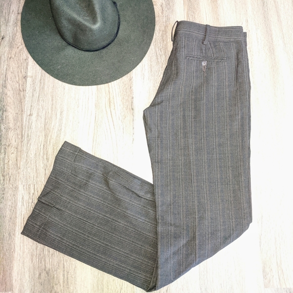 BCBG Max Azria Brown Striped Rayon Blend Pants 2 - Picture 1 of 8